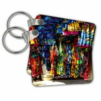 3Drose изображение на ямайско ръчно изтъкано облекло - ключови вериги, 2. от, комплект от 2