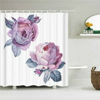 Висококачествени малки свежи цветя тъкани за душ завеса водоустойчиви флорални завеси за баня за баня украсяват с куки