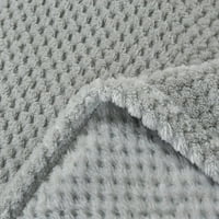 Корал Жакард Точка кадифе за хвърляне на легло одеяло сиво близнак