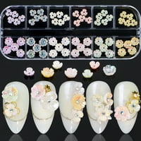 Декор за нокти Изходно DIY Лека арт арт за нокти Малки бели цветя за жени