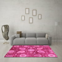 Ahgly Company Indoor Rectangle Abstract Pink Modern Area Rugs, 2 '5'