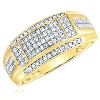 0,50ctw естествен диамант 10k жълто злато, завършващ пръстен