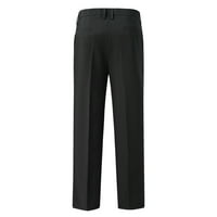 B91XZ Мъжки работни панталони Малки панталони панталони костюм с цип с дължина на глезена Небрежен джоб, плисирани мъжки панталони Мъжки панталони Черно, размер XXL