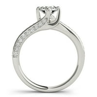 Mauli Jewels годежни пръстени за жени 0. Карат класически диамантен годеж Сватбен пръстен 4-Prong10k Бяло злато