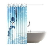 Зимна завеса за душ, коледен снежен човек полиестер тъкан за душ завеси за баня
