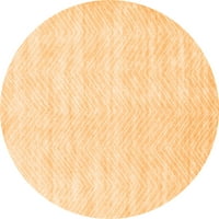 Ahgly Company Indoor Round Solid Orange Modern Area Rugs, 7 'Round