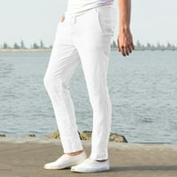 Мъжки Панталони Клирънс Плюс Размер Мода Мъже Случайни Работа Памук Чист Ластик Дълги Панталони Панталони
