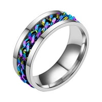 Бижута пръстени пръстени Комплект верижна въртене на пръстена Титаниев пръстен аксесоари за жени