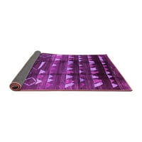 Ahgly Company Indoor Rectangle Solid Pink Modern Area Rugs, 6 '9'
