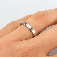 Нископрофилни пръстени за жени момичета от неръждаема стомана солидна сватбена лента мъже гладка геометрия размер пръстен подаръци