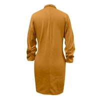 якета за блейзър за жени за жени с дълъг палто ревера яке яке от кардиган дълъг тънък гащеризон с джобни женски върхове жълти