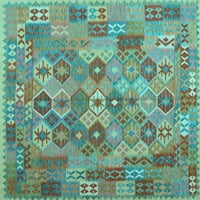 Ahgly Company Indoor Rectangle Southwestern Light Blue Country Area Rugs, 2 '3'