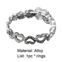 Най-големият бреза пръстен деликатен кристал сплав изящен ангажимент сърце пръстен бижута за ежедневна употреба Сплав Черно