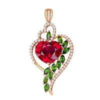 Tutunaumb New Hot on Sale Fashion Ladies Peach Heart Velace Cheplace с диамантено сърце колие бижута-Multicolor