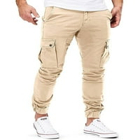 Мъжки панталони Avamo Мъжки панталони еластични дъна на талията Мъже отдих Loungewear Sport Khaki m