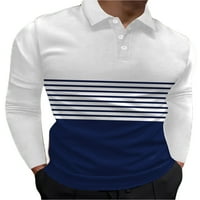 Cindysus мъже блуза сплайсирани върхове с дълъг ръкав поло риза офис тениска редовно прилягане на пуловер стил j xl