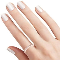 0. Карат кръгла форма Бяла естествен диамант Красив класически годежен пръстен 14k твърд розов златен пръстен Размер-6