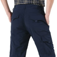 Leodye Pants for Men Clearance Мъжки товарни панталони ежедневни тънки мулти джобни директни панталони на открито панталони спортни панталони сини 6