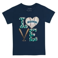 Младежта мъничка тениска на флота на ряпа Сиатъл Бейзбол любовна тениска