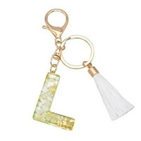 Корашан декор за стая, Newite Tassel Letter Key Chain Crystal Glue висулка Европейски и американски популярни орнаменти на модната чанта ключова верига, декор на дома