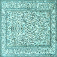 Ahgly Company вътрешен правоъгълник персийски светлосини традиционни килими, 7 '9'