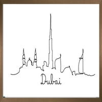 Линеен арт силует - плакат за стена в Дубай, 22.375 34
