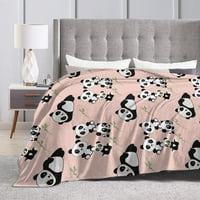 Антиламно фланелно легло хвърляне на одеяла Смешни панди розово -couch-ultra-soft micro руно диван легло къмпинг за пътуване одеяло за възрастни карикатура 50 x40
