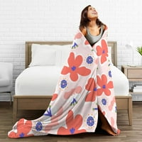 Douzhe Ultra-Soft Micro Fleece Лека фланелено легло одеяло, абстрактни прекрасни цветя печат уютни топли одеяла за хвърляне, 50 x40