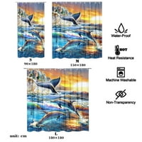 Менген завеса за душ, отпечатани морски животни Дълбоко морски животни полиестерни тъкани, много стил