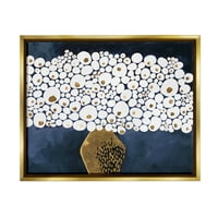 Ступел индустрии модерен кръг Форма Букет графично изкуство металик злато плаваща рамка платно печат стена изкуство, дизайн от Рут Фромщайн