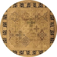 Ahgly Company Indoor Round Ориентал кафяво традиционни килими, 7 'кръг