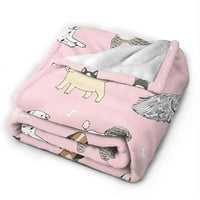 Сладки кучета животни модели за хвърляне на одеяло ултра меко топло през целия сезон декоративно домашно куче руно одеяла за леглото стол диван диван спалня спалня