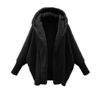 Дамски палта клирънс темперамент Мода топло палто палто яке зима твърди Дълъг ръкав качулки Връхни дрехи черен Размер хл