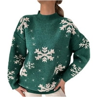 Дамски пуловер с качулка пуловер женски кръгла шия свободен темперамент дълъг ръкав коледен плетен отгоре плетен свободен връх