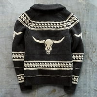 Мъжки мода есен зимен пуловер свободен голям размер смесен цветен пуловер Кардиган яке Hot6SL4491869