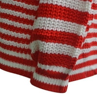Пуловери за жени пуловери за женски цвят цветен блок оребрена плетена жилетка пуловер тънък v-образно деколте с дълъг ръкав пуловер Женски върхове червени XL