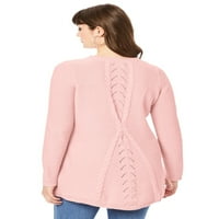 Roaman's Plus Size Plus Size Lace Yoke пуловер пуловер