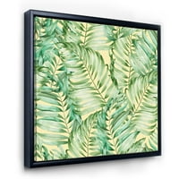Дизайнарт 'тропически зелени листа от монстера' тропическа рамка платно за стена арт принт