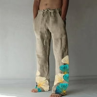 Мъжки широк печат на краката Небрежни панталони с пълна дължина панталони