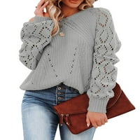 Капрез Жени издълбават плетени пуловери трикотажни дрехи с дълъг ръкав топъл студен пуловер за джъмпер за рамо на рамо