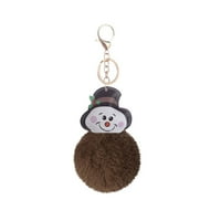 Коледни пухкави помски топки Ключов снежен човек Ключови висулки Орнаменти за за празнично парти предпочитания подарък