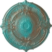1 2 од 1 2 таванен Медальон от ПТ Атика, Ръчно рисувана медно-зелена патина