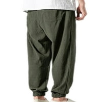 Мъже обикновени дъна с джобове йога шезлонги с монтирани панталони за фитнес панталони