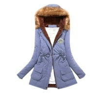 Yinguo Winter дамски топло палто яке с качулка тънка зима изходни палта