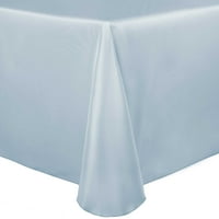 Крайна текстилна сатенена овална покривка - за маси за домашна трапезария, ледено синьо