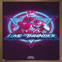 Marvel Thor: Love and Thunder - Vaporwave Wall Poster, 22.375 34 Framed