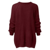 Дамски пуловери мода с дълъг ръкав от рамо плетене на куха небрежно есен и зимен комфорт пуловер