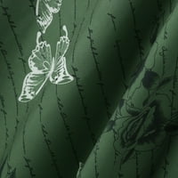 Лизинг рокли за жени жени небрежна пеперуда бутон v шия без ръкави в джоб дълга рокля празнична рокля домашни рокли зелени