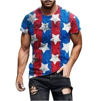 Giligiliso Clearance Мъжки ризи на американски флаг Нова модна ежедневна мъжка тениска печат спортна тениска ръкав кръг-деколте блузи и ризи