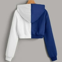 Puntoco Plus размер горен клирънс, женски пачуърк с дълъг ръкав с качулка с качулка джобни цип блуза тениска върхове
